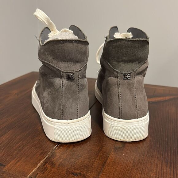 Sam Edelman Pence Faux Fur-Trim Suede High-Top Sneakers Size 6.5 - Picture 3 of 10